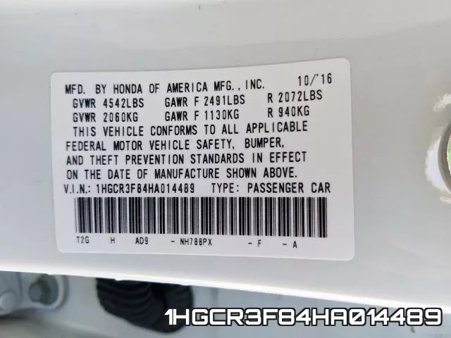 1HGCR3F84HA014489 фото 2