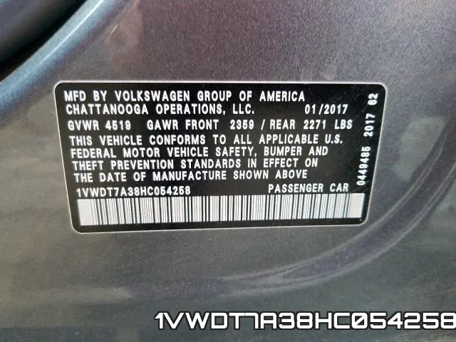 1VWDT7A38HC054258 фото 2
