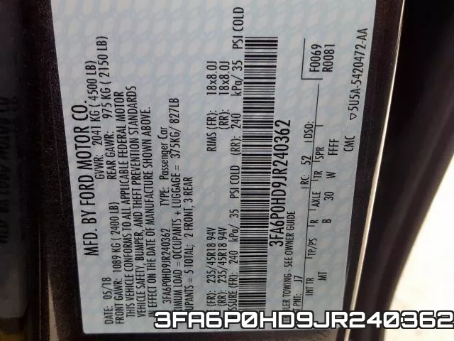 3FA6P0HD9JR240362 фото 2