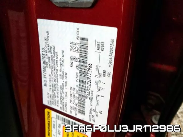 3FA6P0LU3JR172986 фото 2