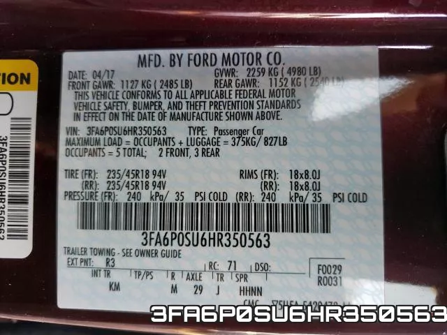 3FA6P0SU6HR350563 фото 2