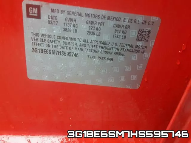 3G1BE6SM7HS595746 фото 2