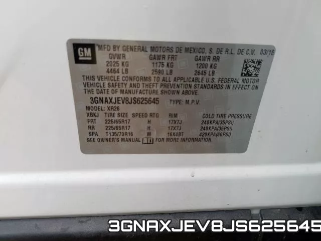 3GNAXJEV8JS625645 фото 2