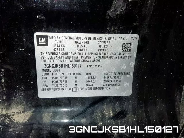 3GNCJKSB1HL150127 фото 2
