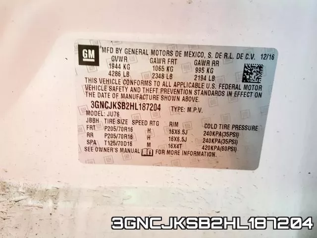 3GNCJKSB2HL187204 фото 2