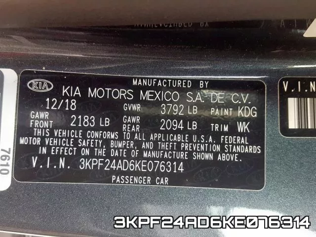 3KPF24AD6KE076314 фото 2