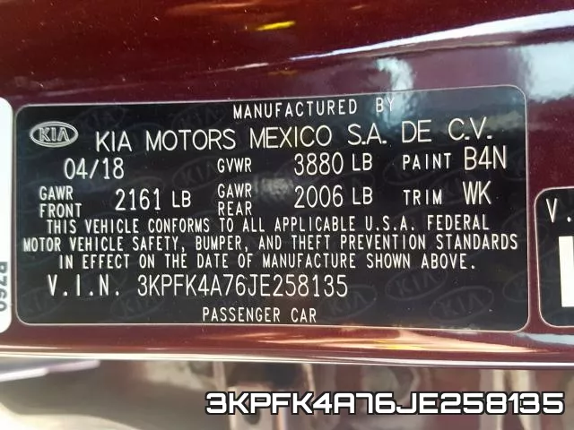 3KPFK4A76JE258135 фото 2