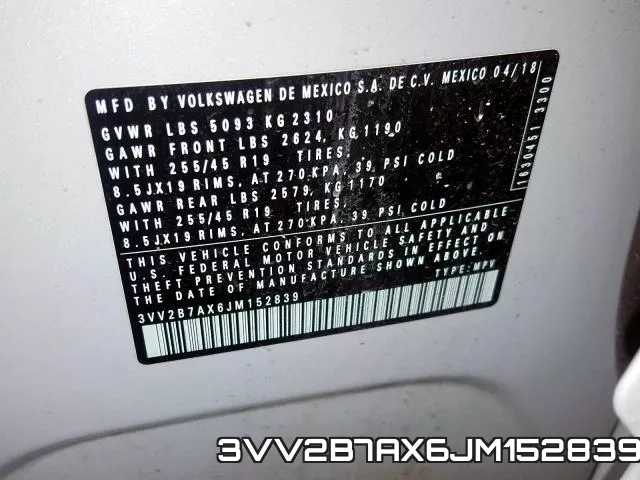 3VV2B7AX6JM152839 фото 2