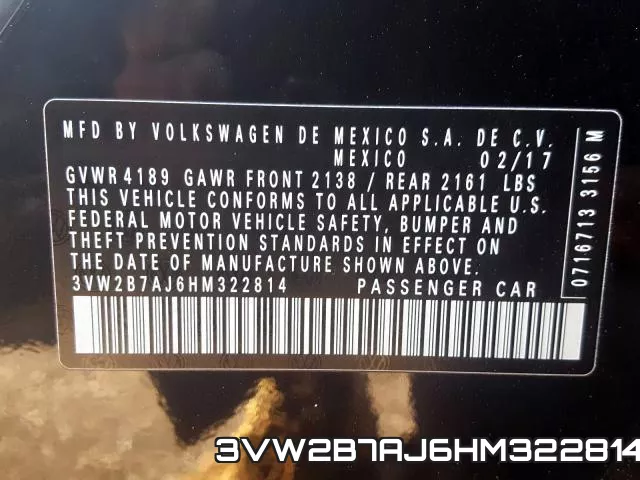 3VW2B7AJ6HM322814 фото 2