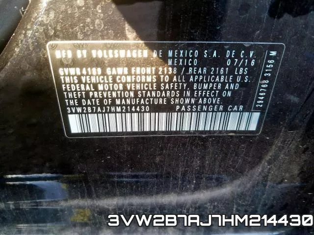 3VW2B7AJ7HM214430 фото 2