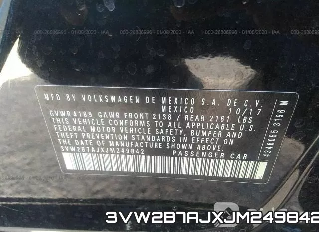 3VW2B7AJXJM249842 фото 7