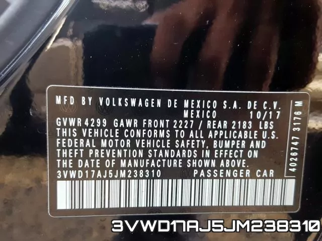 3VWD17AJ5JM238310 фото 2
