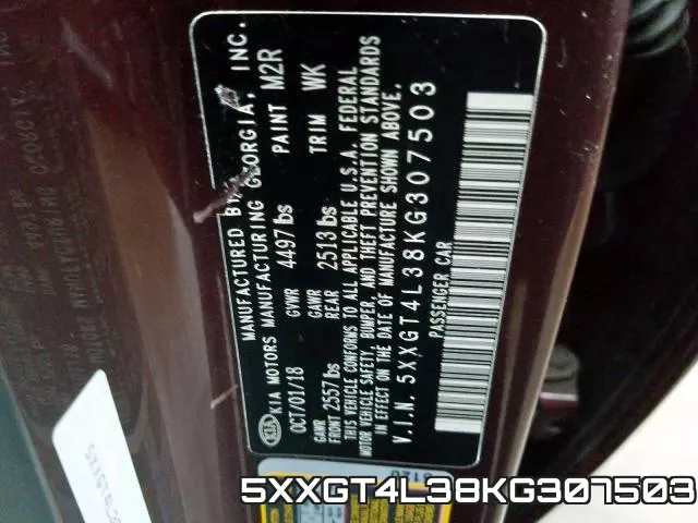 5XXGT4L38KG307503 фото 2