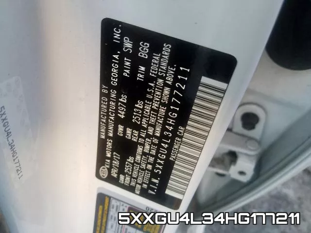 5XXGU4L34HG177211 фото 2