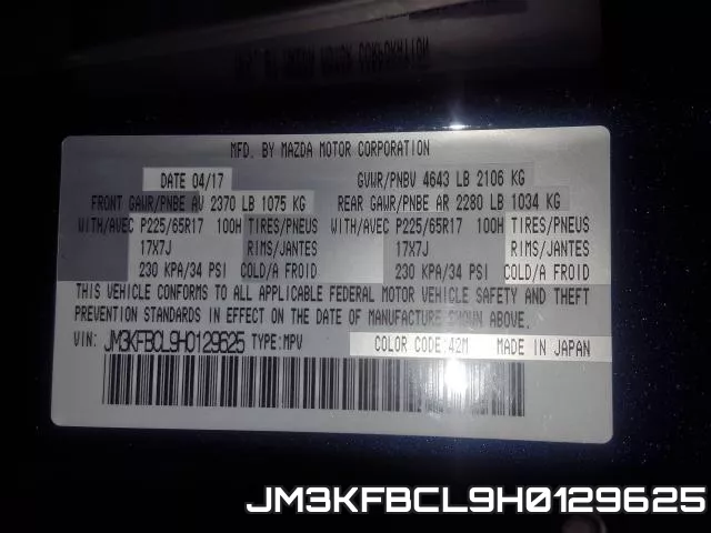 JM3KFBCL9H0129625 фото 2