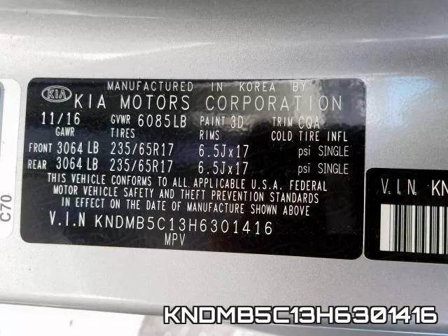 KNDMB5C13H6301416 фото 2