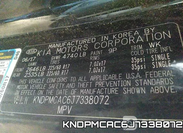 KNDPMCAC6J7338072 фото 8
