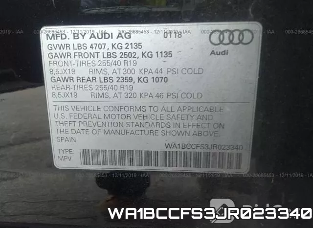 WA1BCCFS3JR023340 фото 9