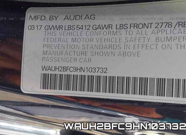 WAUH2BFC9HN103732 фото 6