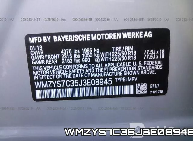 WMZYS7C35J3E08945 фото 6