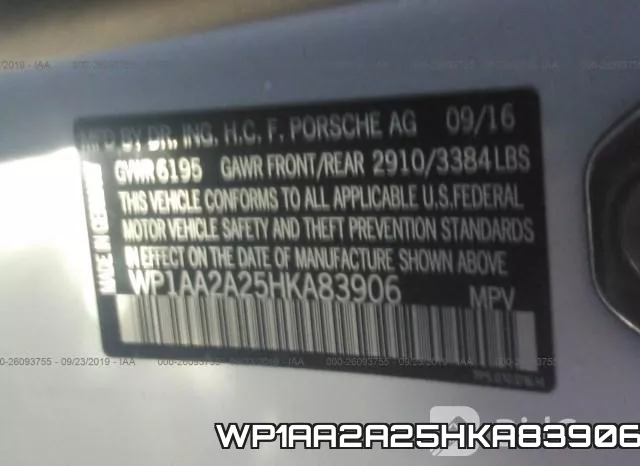 WP1AA2A25HKA83906 фото 8