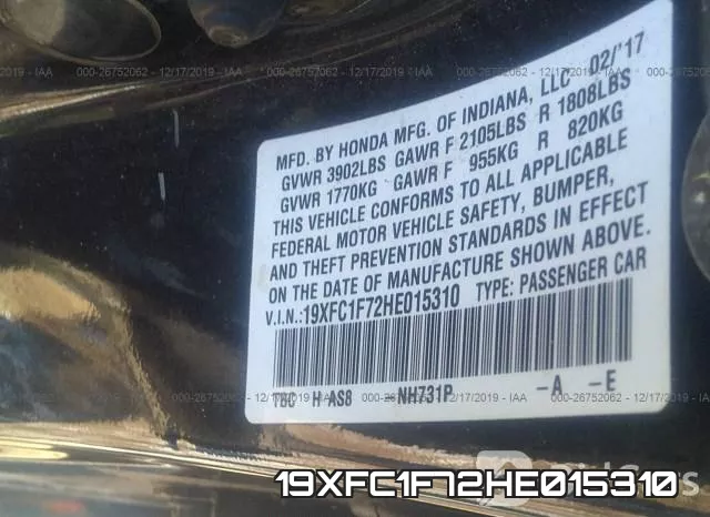 19XFC1F72HE015310 фото 8