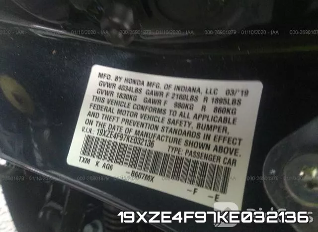19XZE4F97KE032136 фото 6