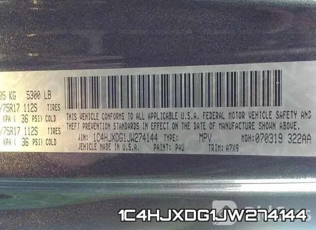 1C4HJXDG1JW274144 фото 9