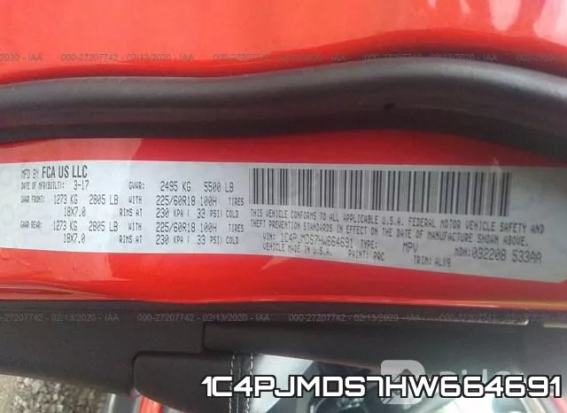 1C4PJMDS7HW664691 фото 7