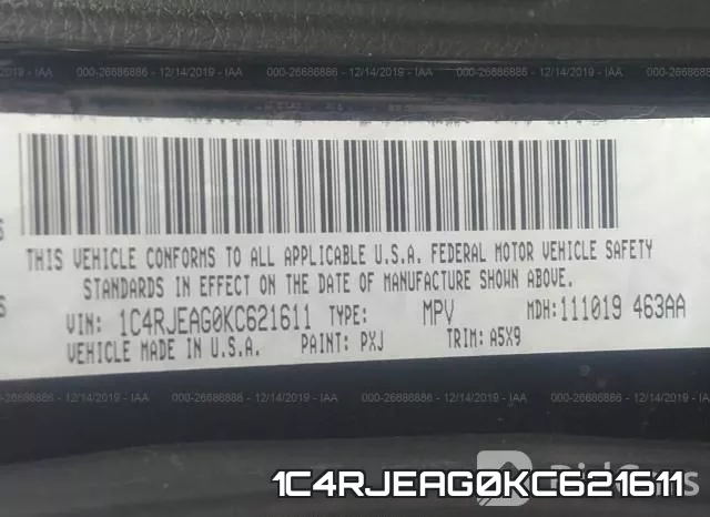 1C4RJEAG0KC621611 фото 10