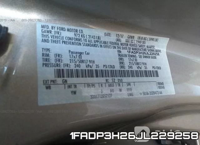 1FADP3H26JL229258 фото 8