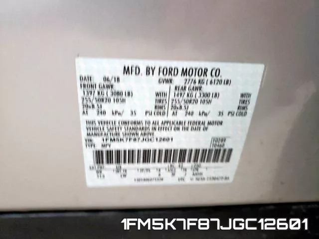 1FM5K7F87JGC12601 фото 2