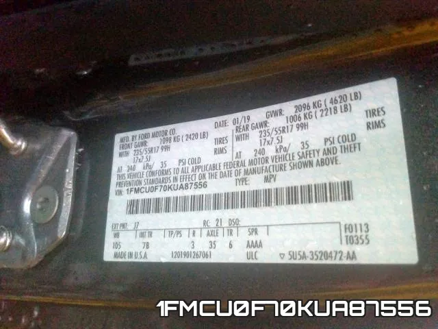 1FMCU0F70KUA87556 фото 2