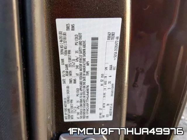 1FMCU0F77HUA49976 фото 2