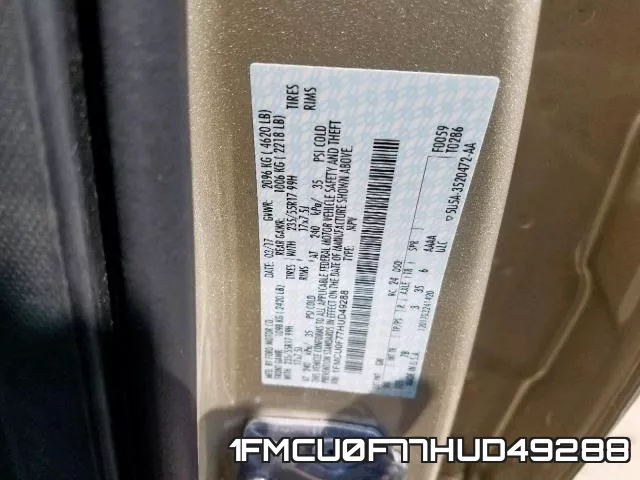 1FMCU0F77HUD49288 фото 2