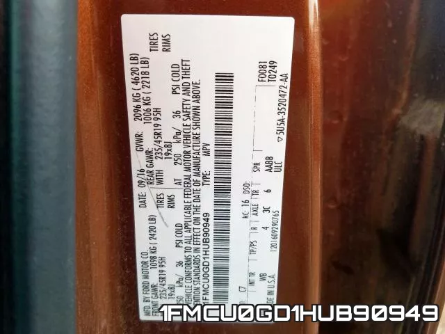 1FMCU0GD1HUB90949 фото 2