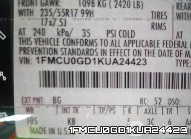 1FMCU0GD1KUA24423 фото 10