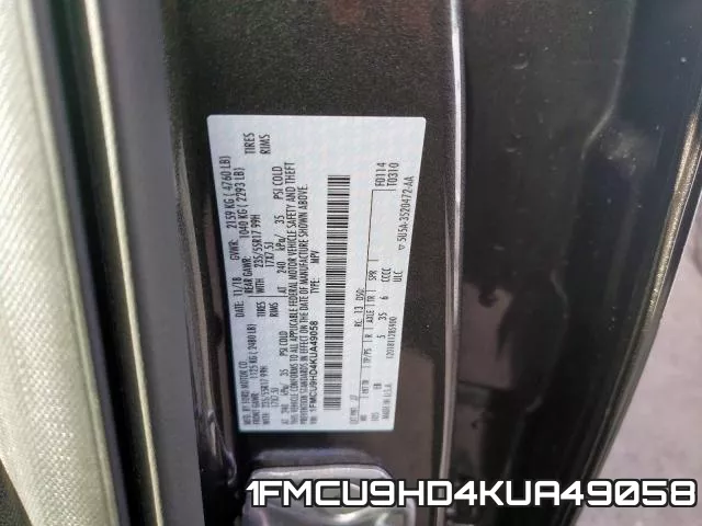 1FMCU9HD4KUA49058 фото 2