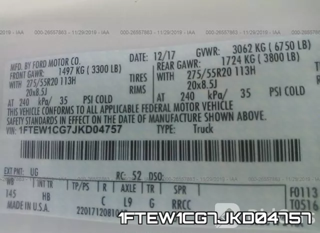 1FTEW1CG7JKD04757 фото 10