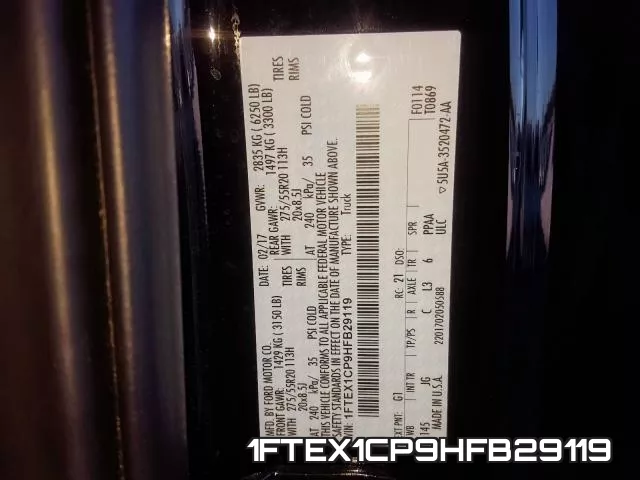 1FTEX1CP9HFB29119 фото 2