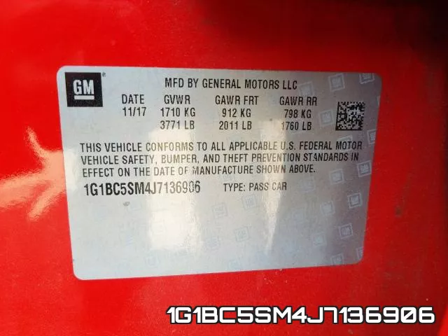 1G1BC5SM4J7136906 фото 2