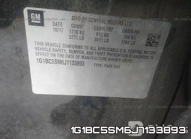 1G1BC5SM6J7133893 фото 6