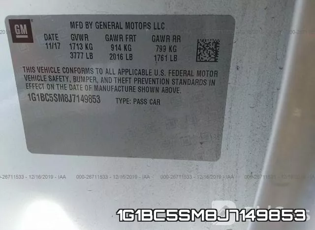 1G1BC5SM8J7149853 фото 9