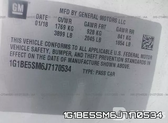 1G1BE5SM6J7170534 фото 8