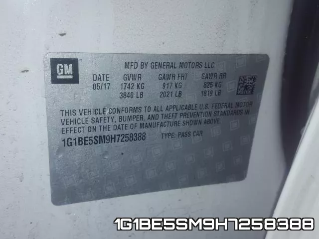1G1BE5SM9H7258388 фото 2