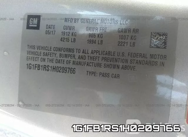 1G1FB1RS1H0209766 фото 10