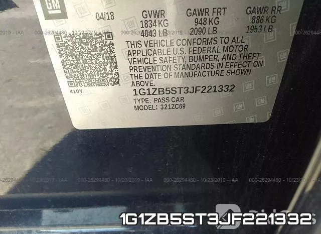 1G1ZB5ST3JF221332 фото 9