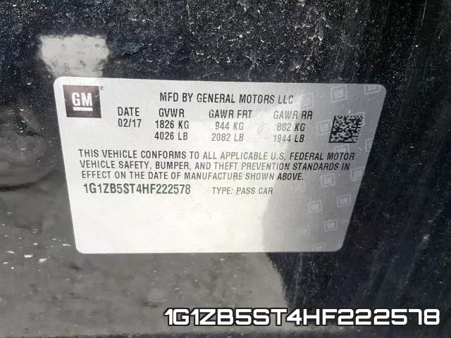 1G1ZB5ST4HF222578 фото 2