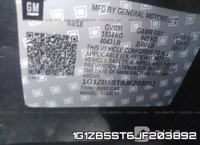 1G1ZB5ST6JF203892 фото 8