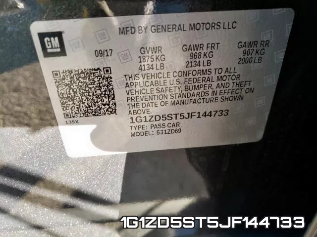 1G1ZD5ST5JF144733 фото 2
